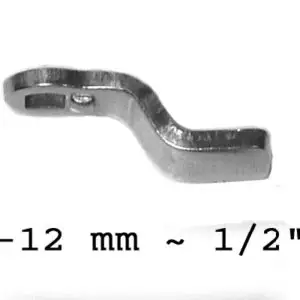 Cam 12 mm offset inward. Brushed 316 Stainless Steel.