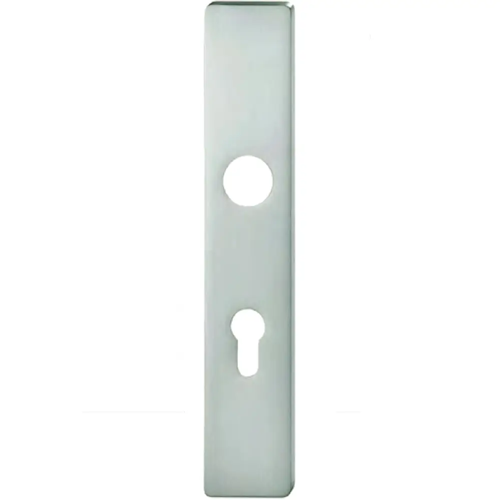 Escutcheon 245 x 45 x 7 mm. With Hole for Keyway. Polished Stainless Steel. Sold as Pair.