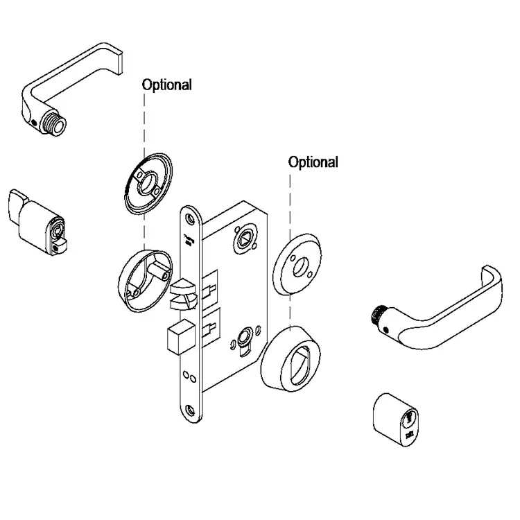 ~ Interior lock set complete Polished chrome and Polished Stainless steel. With Escutcheon Roses. - Image 3