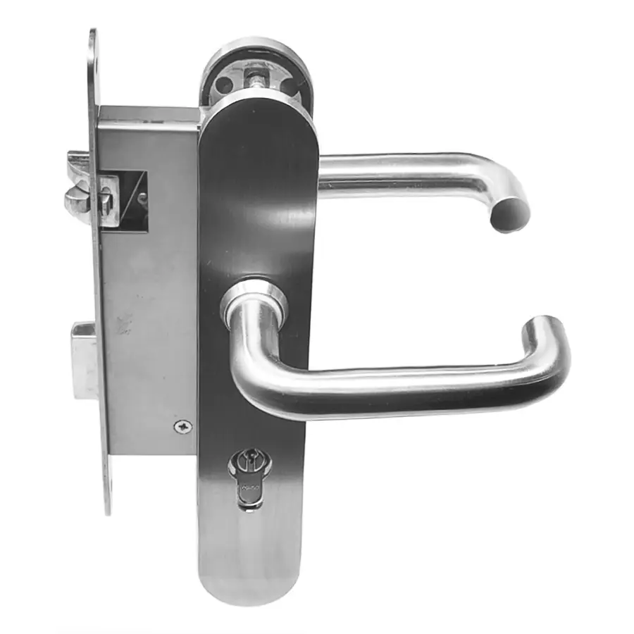 Entry Mortise Lock SET 65 mm Backset. GSV and S&B. Izerwaren Upgrade. Heavy Duty Satin Stainless Steel.