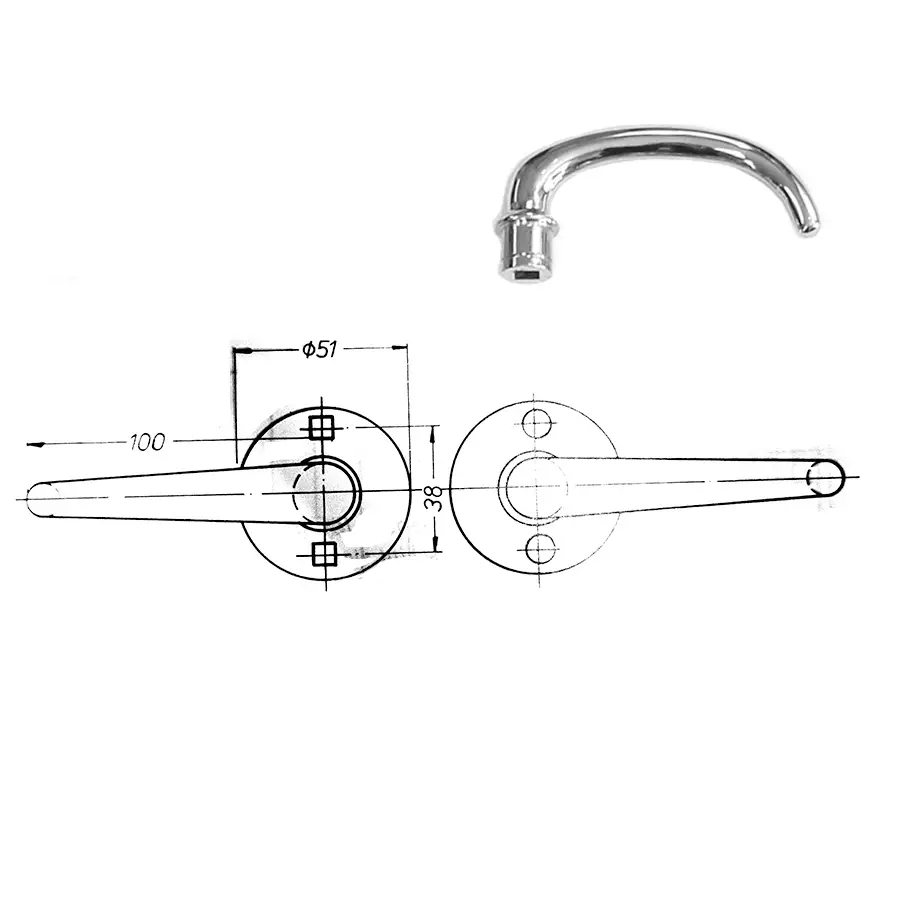 GSV Schwepper & S&B Door Lever Pair "Classic" Polished Chrome Plated Brass. Sold as a Pair. - Image 3