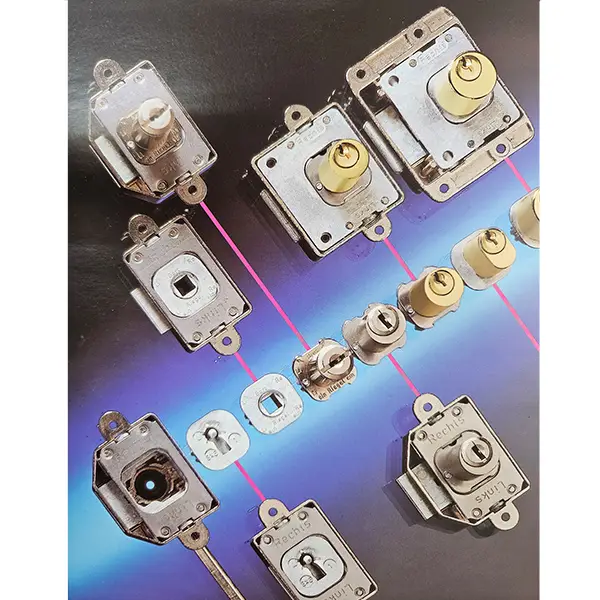 - Cabinet Rim Locks with a backset from 5/8 to ~ 1 1/2 inch. Steel nickel plated. For Knobs and Keyways. - Image 2