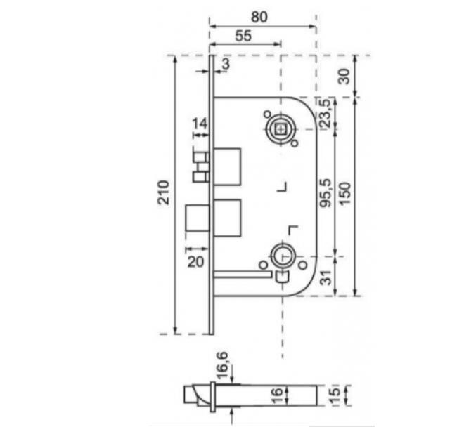 ~ Entry Mortise Lock SET 55 mm backset Izerwaren Mega Yacht Upgrade Trioving Vingcard. Polished Stainless Steel - Image 2