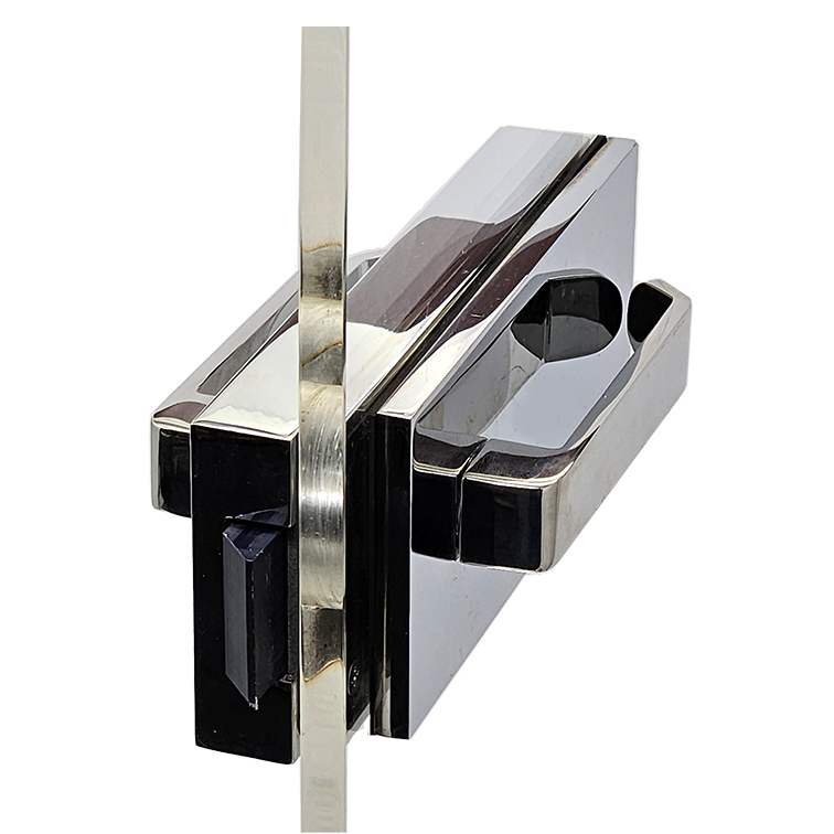 - Set Glass Door Latch Backset 2 inch with Semi Flush Levers and Strike Box for full size exterior 3/8 to 1/2 inch glass