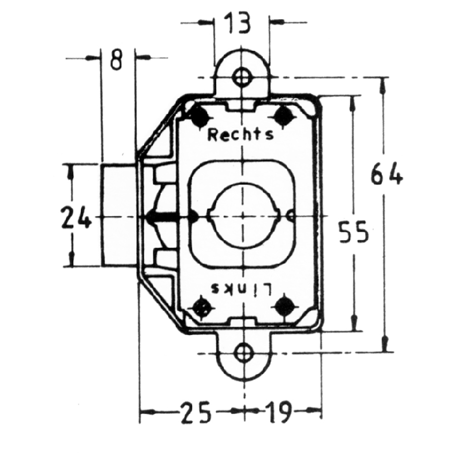 rim lock 25 mm backset with Keyway - Image 2