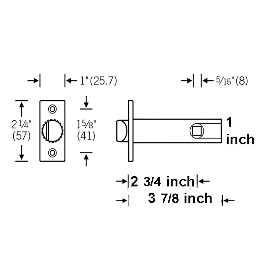 Tubular Privacy Latch with 2 3/4 inch backset. - Image 2