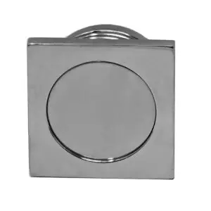 Flat Button and Flat Ring for Pushbutton Locks. Polished Chrome