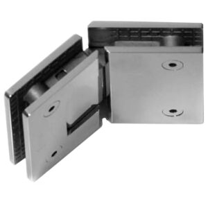 Glass Door Hinge Stainless Steel for 10 to 12 mm glass doors. 135 degree angle swinging