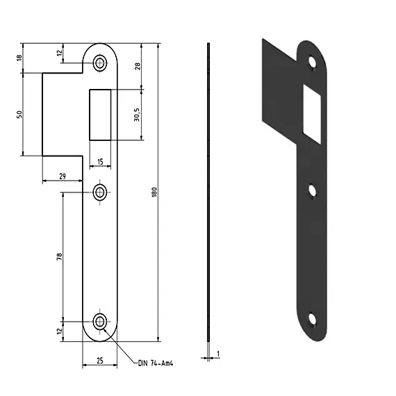 Passage Mortise Lock SET 55 mm backset. GSV Schwepper and S&B. Satin Stainless Steel - Image 4