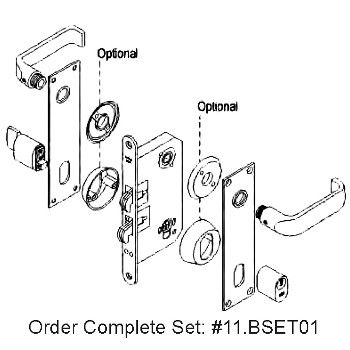 Sliding Mortise Lock. 55 mm Backset. With Two Hook Bolts. Heavy Duty. Polished Stainless Steel. - Image 2