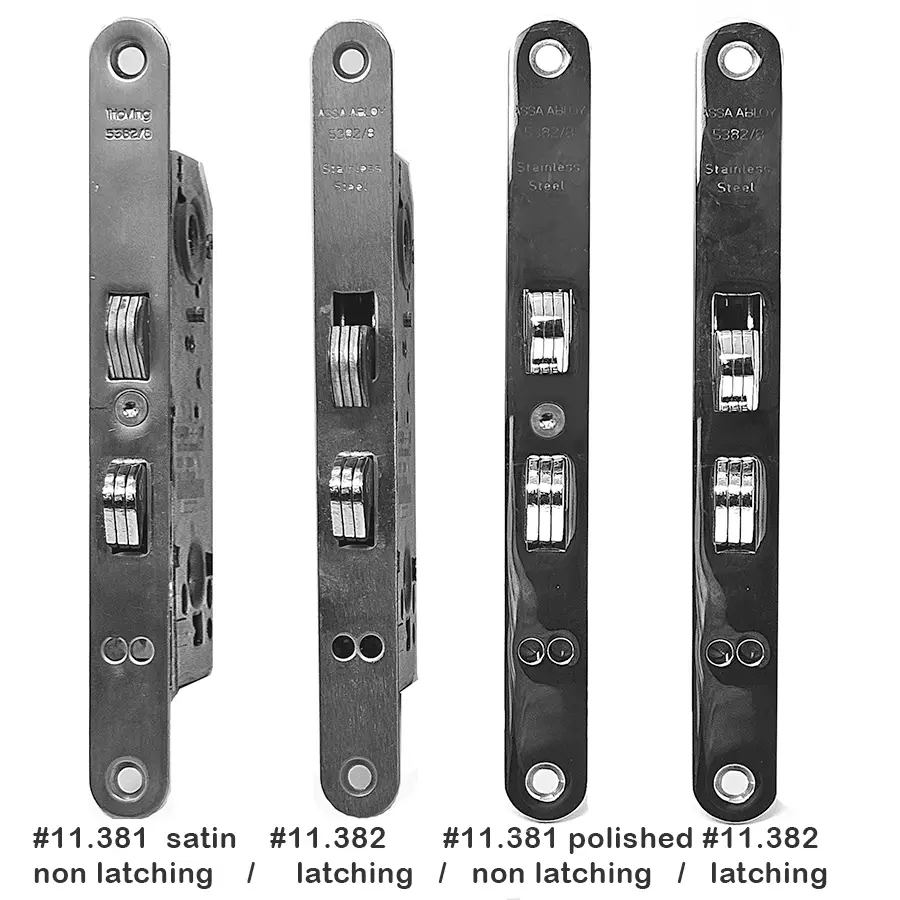 Entry Mortise Sliding Door Lock 55 mm backset. Trioving Vingcard. Polished Stainless Steel. - Image 2