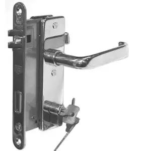 ~ Entry Mortise Lock SET 55 mm backset. GSV Schwepper and S&B. Polished Stainless Steel