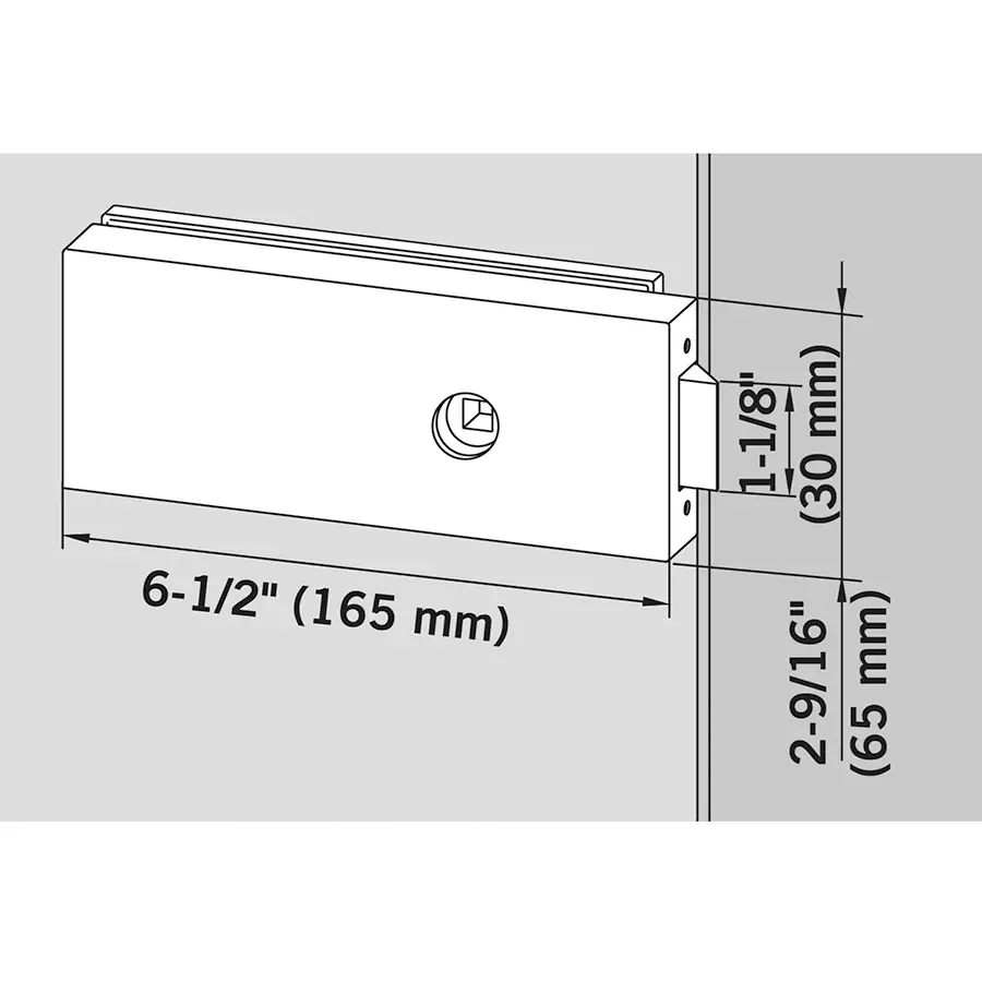 - Set Glass Door Latch. Backset 2 inch with Strike Box and L Shape Levers for full size exterior 3/8 to 1/2 inch glass - Image 2