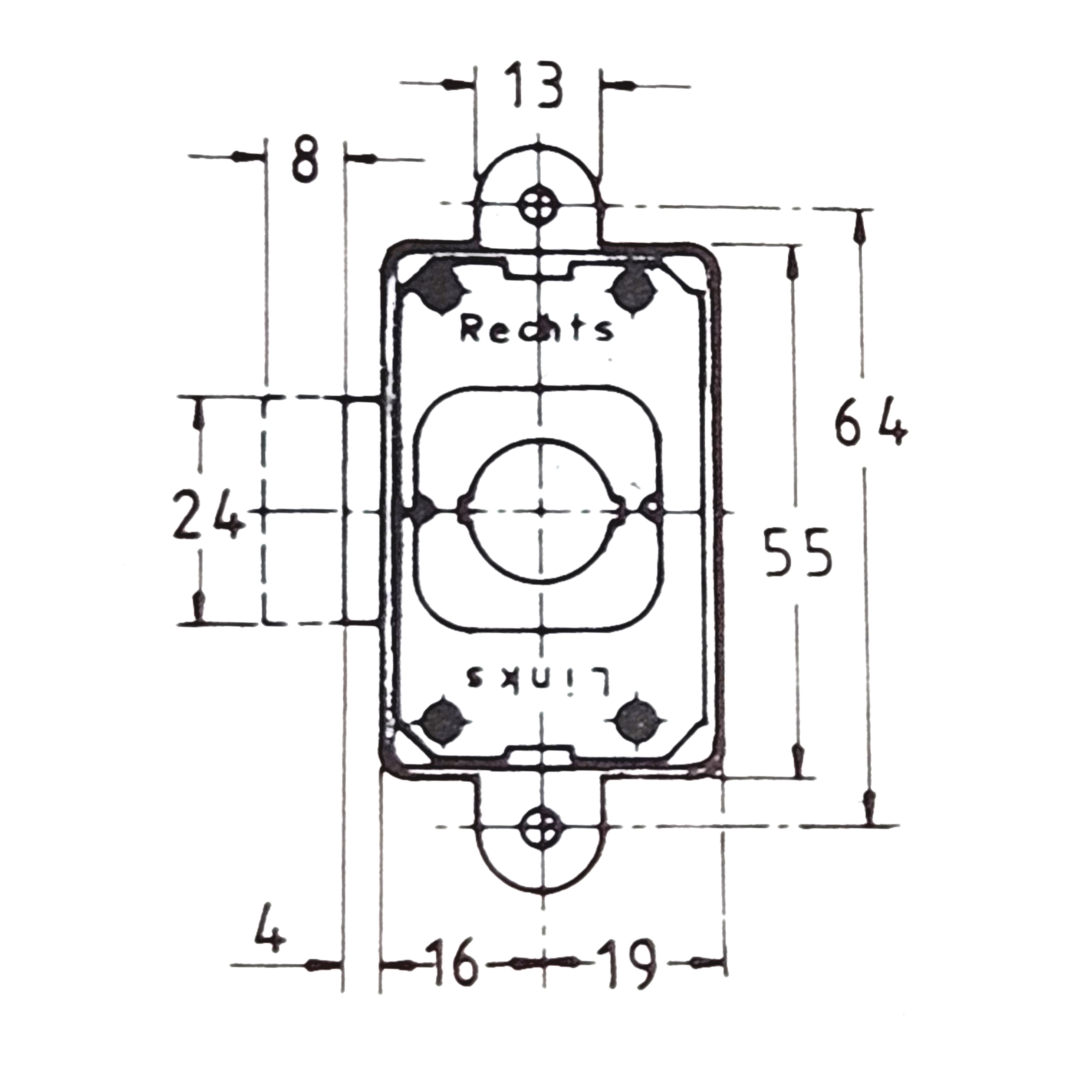 rim lock 20 mm backset with follower for 7x7mm spindle - Image 3