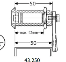 Hatch Fastener Set. Hatch thickness - 1 5/8 inch. Uses Triangular Key to operate - Image 4