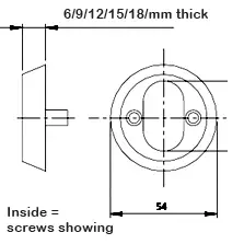 - Sliding Mortise Lock SET. 55 mm Backset. With Roses. Heavy Duty. Polished Stainless Steel and Polished Chrome - Image 6