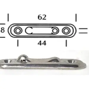 Strike Plate for Cam Operated Locks. 62x18 mm
