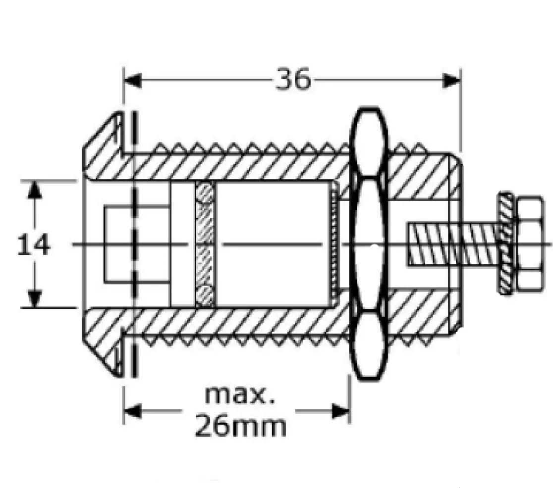 Body only for Hatch Fastener. 1 7/16 inch long - Image 2