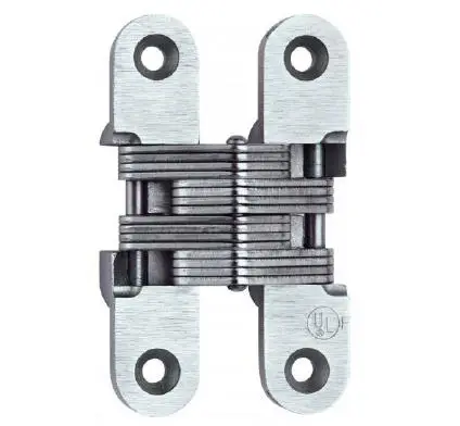 316 Stainless Invisible Hinge.. Size 4 5/8 x 2 3/4 inch. Minimum door thickness 1 3/8 inch