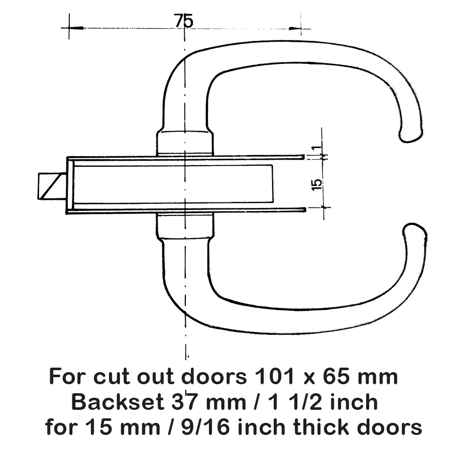 Entry Lock with Key Way for Cut-out Doors with 15 mm - 9/16 inch door thickness - Image 5