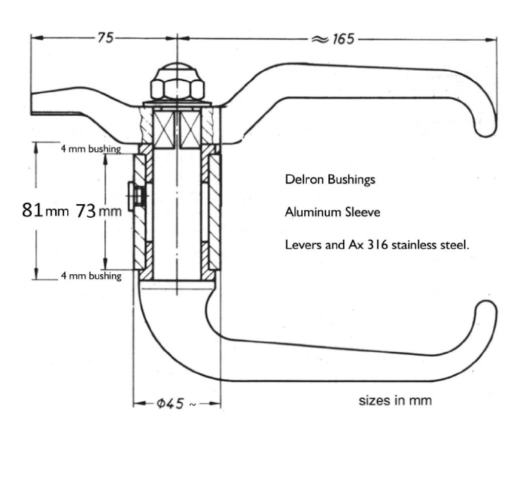 Door Dogging Device. Double Sided with Weld On Bushing - Image 2