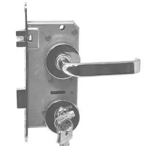 ~ Entry Mortise Lock SET 55 mm backset with Roses. Polished Stainless Steel