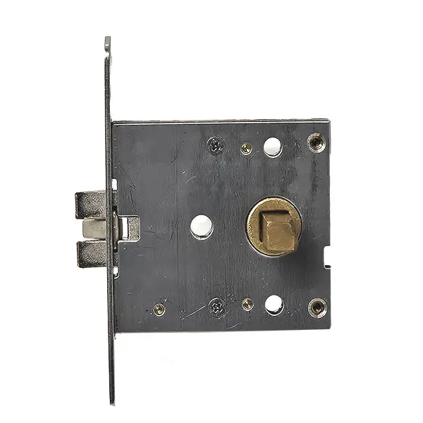 Door Lock 50 mm backset. Passage function. Set for thin doors of less then 1 inch or 25 mm with stainless steel semi flush levers with spring loaded roses - Image 4