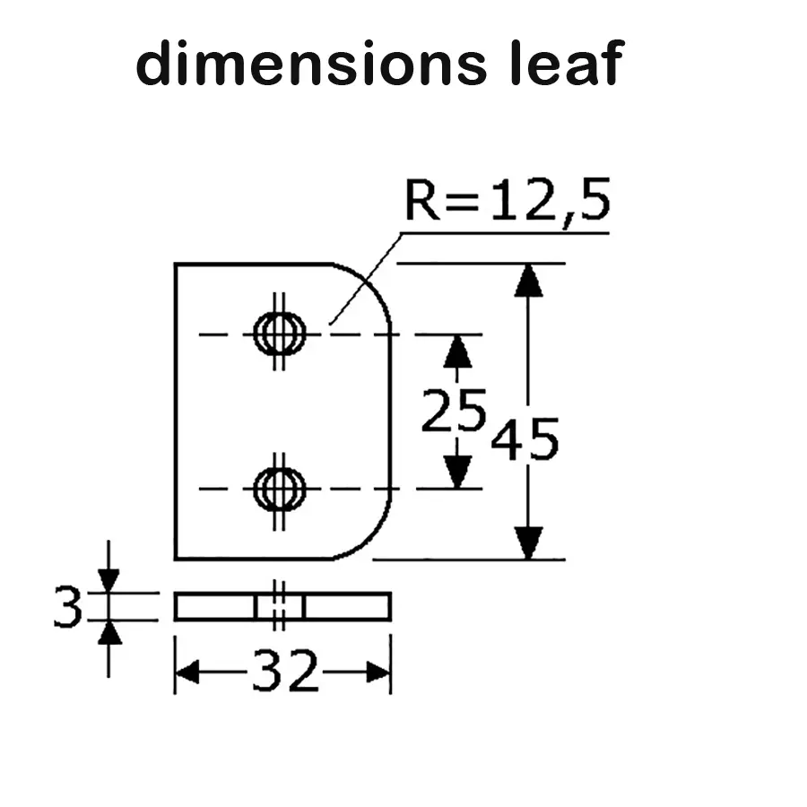 Lift Off Weld On Door Hinge for Cabinet Doors Leaf - 40 x 45 mm Right Hand - Image 3