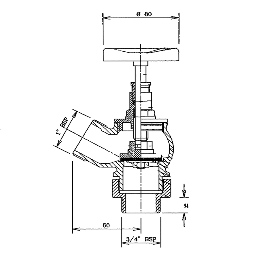 fire valve (hydrant) 1 inch ID with camlock coupling 1" SPT - Image 2