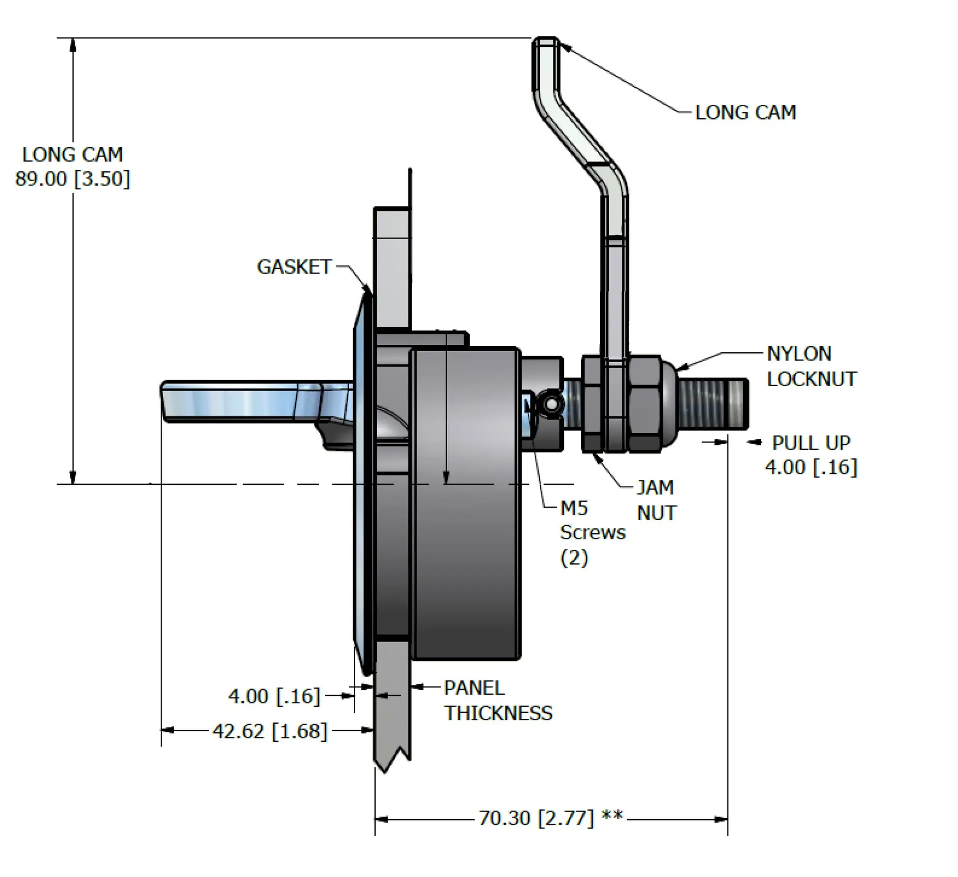 - Hatch Cam Lock. Approx. 3 Inch diameter. Compression Style. Cut Hole of 2.5 inch diameter. - Image 3