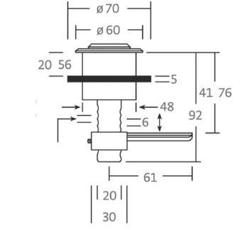 Hatch Fastener w. Straight Cam and Strike Plate. Cut hole 2 3/8 inch. - Image 2
