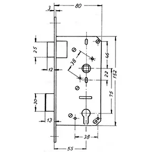 ~ Entry Mortise Lock SET 55 mm backset. GSV Schwepper and S&B. Polished Stainless Steel - Image 2