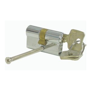 Profile cylinder 30/30mm key/key. Polished Chrome. Max Door thickness- 1 1/2 Iinch