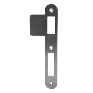 Strike plate for 65 mm backset GSV and S&B locks. Satin Stainless Steel