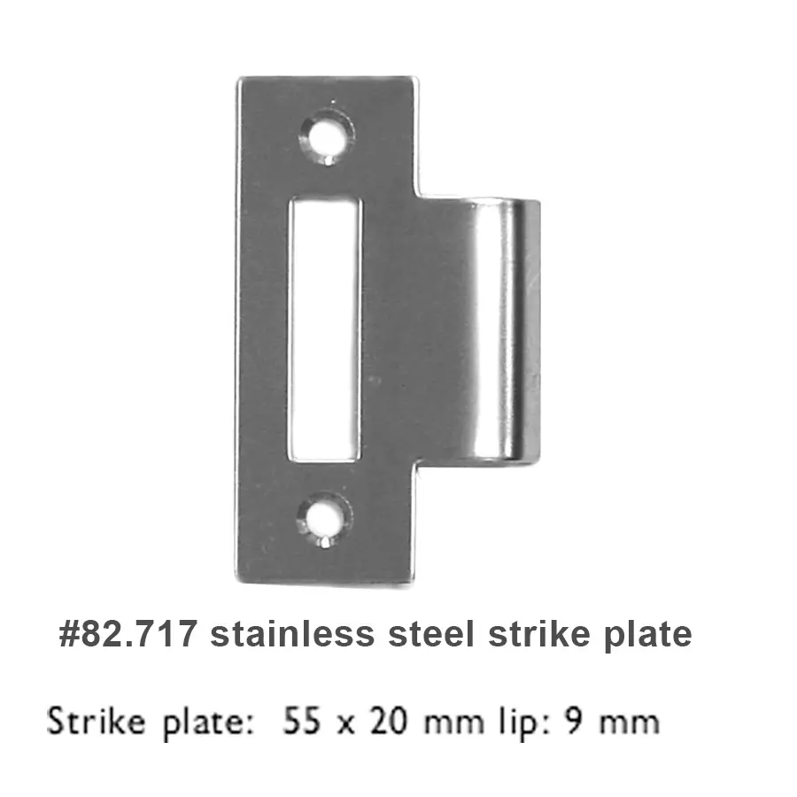 Door Lock 50 mm backset. Passage function. Set for thin doors of less then 1 inch or 25 mm with stainless steel semi flush levers with spring loaded roses - Image 2
