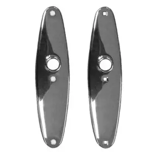 GSV Schwepper and S&B Escutcheons 210 x 50 mm pair. "Classic". Polished Chrome Plated Brass