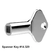 Spanner key for oeprating emergency private locksets.