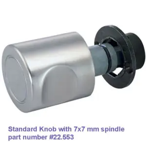 Standard Turning Knob for Cabinet Rim Lock and 7 x 7 mm spindle