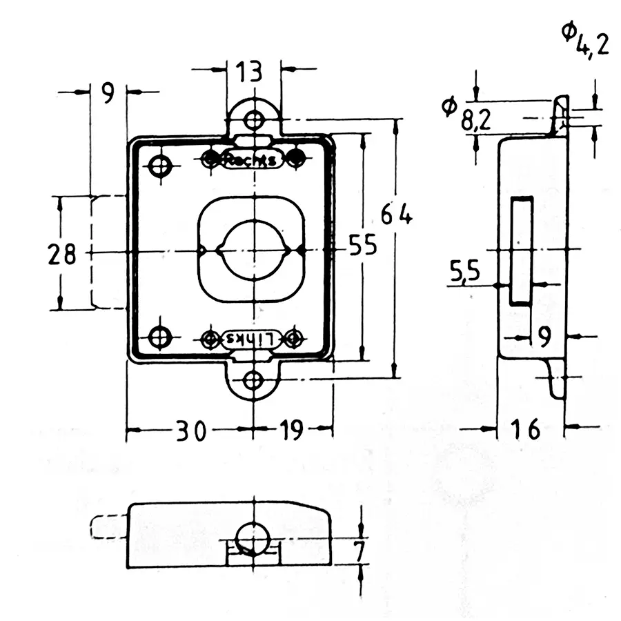 rim lock 30 mm backset with Keyway - Image 2