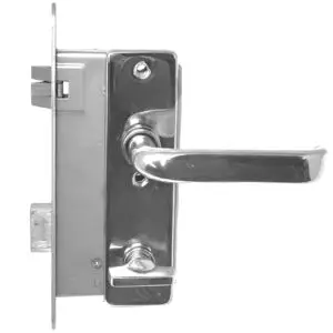 ~ Privacy Mortise Lock SET 55 mm backset. Polished Stainless Steel