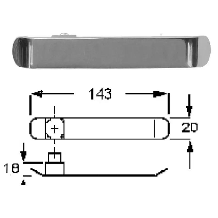 Door Lever Semi Flush. 143 mm long x 20 mm wide stand off 18 mm. Sold as Pair. - Image 2
