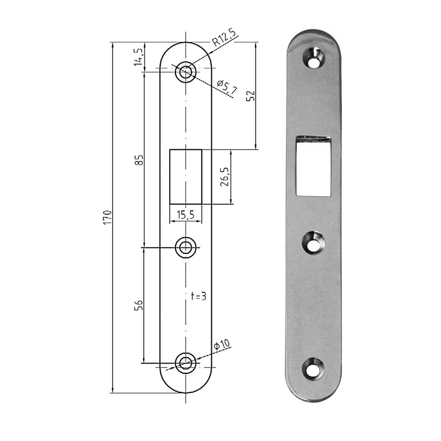 Pocket Sliding Door Lock Set 55 mm Backset. - Image 4