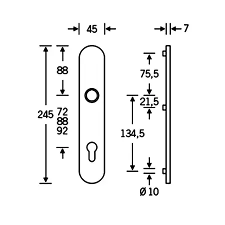 Entry Mortise Lock SET 65 mm Backset. GSV and S&B. Izerwaren Upgrade. Heavy Duty Satin Stainless Steel. - Image 2