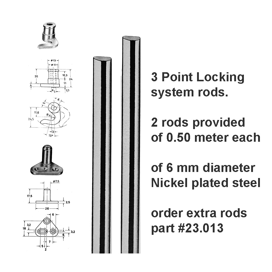 rim lock 16 mm backset with 7x7mm spindle. 3 point lock - Image 5