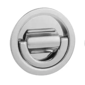 Z Flush Lift Ring Lever with Round Rose for Cabinet Rim Locks.
