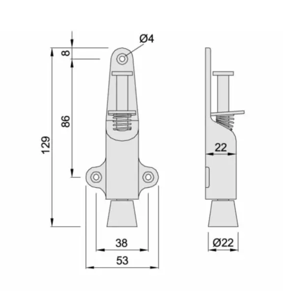 Door Holder Push Type. Throw - 25 mm or 1 inch. - Image 3
