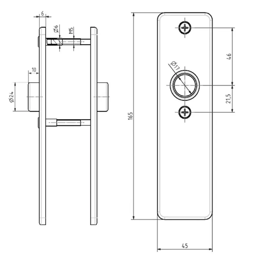 GSV Schwepper and S&B Escutcheons 165 x 45 mm pair. Satin Stainless Steel - Image 2