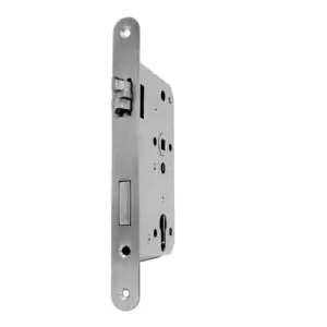 Entry Mortise Lock SET 65 mm Backset. GSV and S&B. Polished Stainless Steel.
