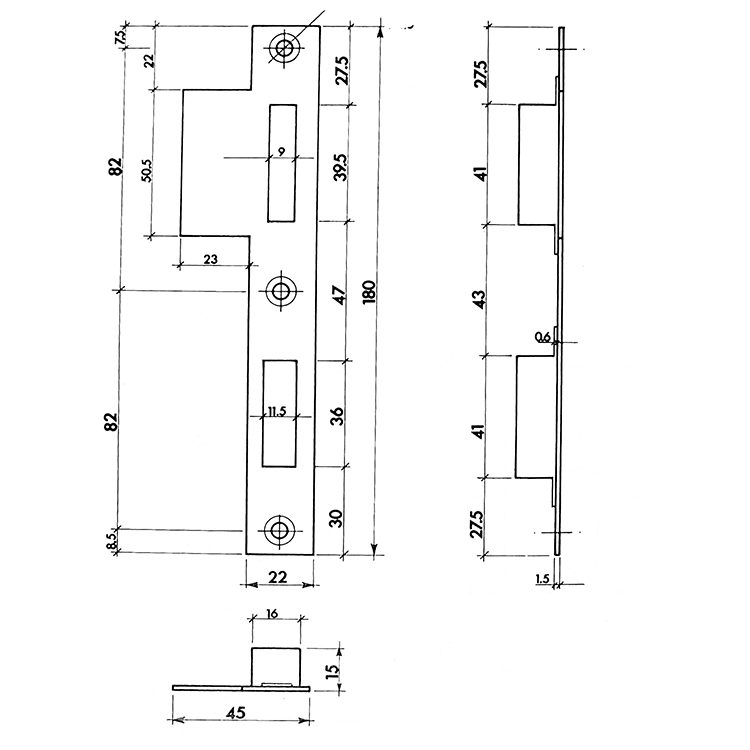 Entry Mortise Lock SET 50 mm Backset for Profile Cylinder - Image 3