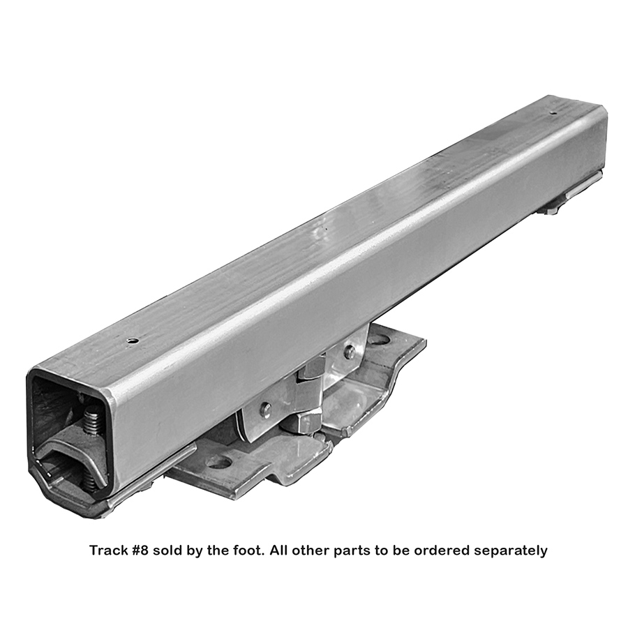 Sliding door track #8 system. Track size - 40x37x3 mm. for door weight up to 440 lbs. using 2 carts.